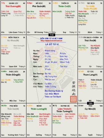 lá số tử vi nữ Ất Sửu Nữ Ất Sửu can khắc chi mệnh không thân kiếp