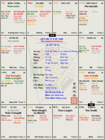 Lá số 39 Âm nam Thiên Cơ cư mệnh, Cơ- Lộc- Kiếp phù hợp làm kinh doanh, mệnh bị kẹp bởi Kình Dương- Thiên Hình cả cuộc đời là sự đấu tranh