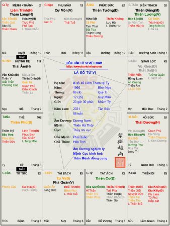 LÁ SỐ 44: Dương nam mệnh Liêm Tham tỵ hợi