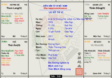 Lá số 52 Dương nữ Cự Môn Không Kiếp cư mệnh, mẫu người thâm trầm, táo bạo và quyết liệt trong cả hành động và suy nghĩ