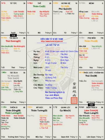 Lá số 53 âm nam mệnh Vô Chính Diệu thế Cự Nhật sáng chiếu, một đời hưởng phúc ấm