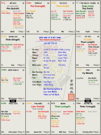 Lá số 71 nữ mệnh Thiên Lương, hội tam minh tứ hóa chiếu mệnh cách ngàn người có một