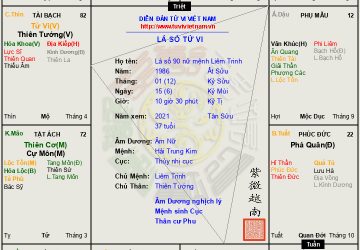 Lá số 90 nữ mệnh Liêm Trinh