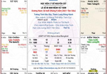 Lá số 88 nam mệnh Vũ Tham gặp Triệt Lộ không vong, hội đủ tam không một đời long đong lận đận